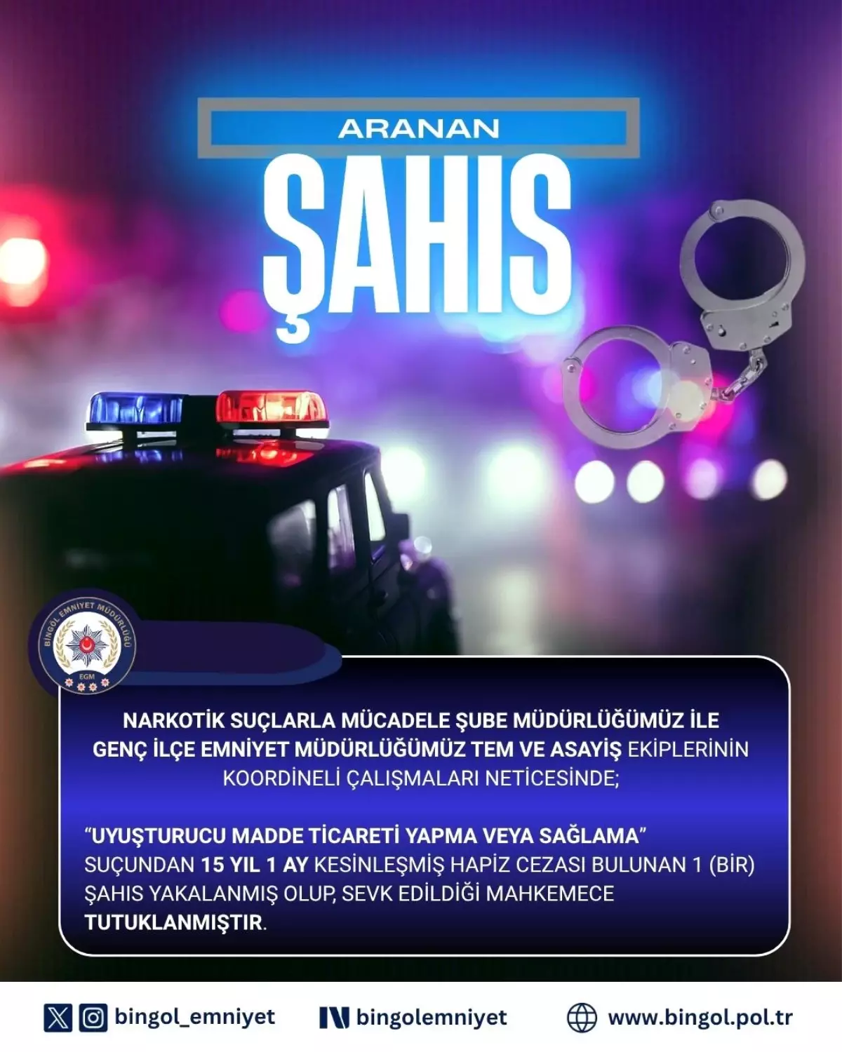 bingolde uyusturucu sucundan aranan zanli yakalandi hfVHUAJt.jpg